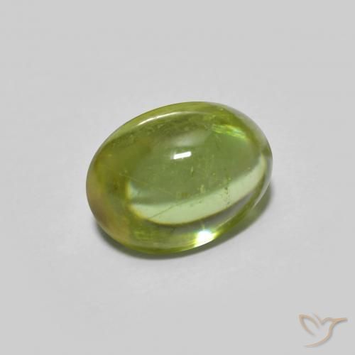 Sfene Verde chiaro naturale da 1.59 ct, Ovale, Trasparente