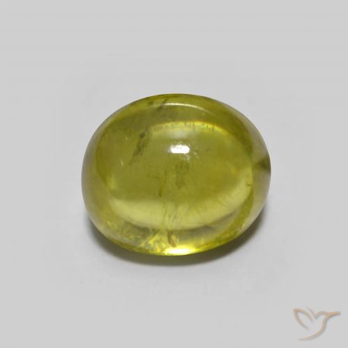 1.33ct Naturale Caldo bosco verde Sfene, Ovale, Trasparente
