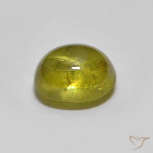 Sfene Caldo bosco verde naturale da 1.33 ct, Ovale, Trasparente