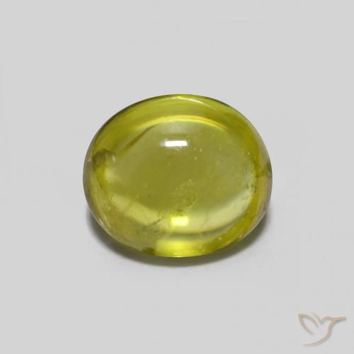 0.96ct Naturale Caldo bosco verde Sfene, Ovale, Trasparente