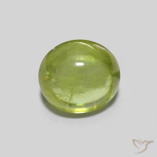 0.90ct Naturale Verde brillante Sfene, Ovale, Trasparente