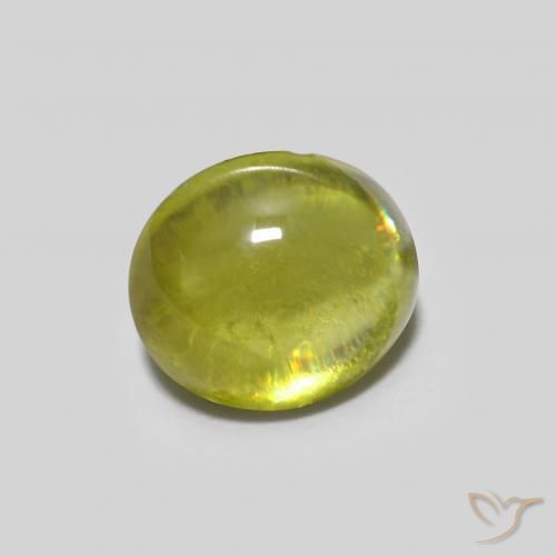 1.07ct Naturale Caldo bosco verde Sfene, Ovale, Trasparente
