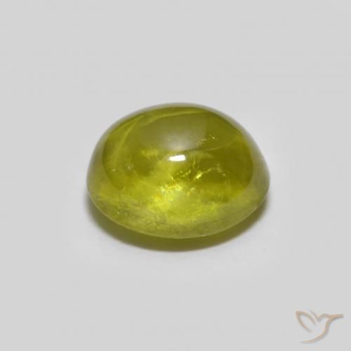Sfene Caldo bosco verde naturale da 1.07 ct, Ovale, Trasparente
