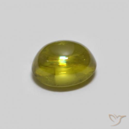Sfene Verde giallastro naturale da 0.73 ct, Ovale, Trasparente