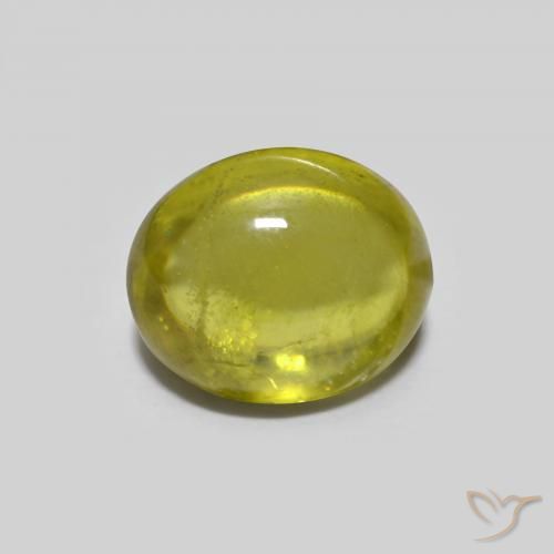 1.40ct Naturale Verde giallastro Sfene, Ovale, Trasparente