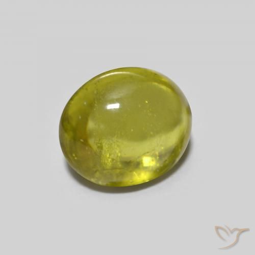 Sfene Verde giallastro naturale da 1.40 ct, Ovale, Trasparente