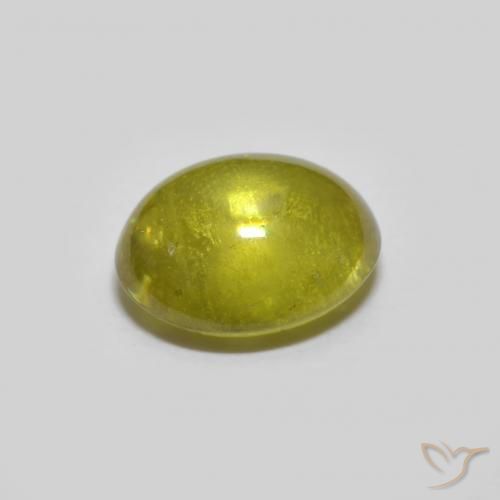 Sfene Verde giallastro naturale da 1.40 ct, Ovale, Trasparente
