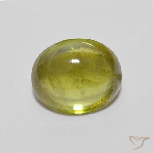1.17ct Naturale Verde medio Sfene, Ovale, Trasparente
