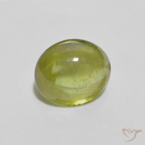 Sfene Verde oliva naturale da 1.12 ct, Ovale, Trasparente