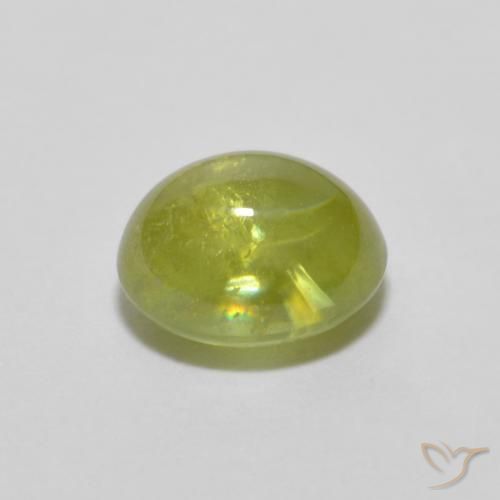 Sfene Verde oliva naturale da 1.12 ct, Ovale, Trasparente