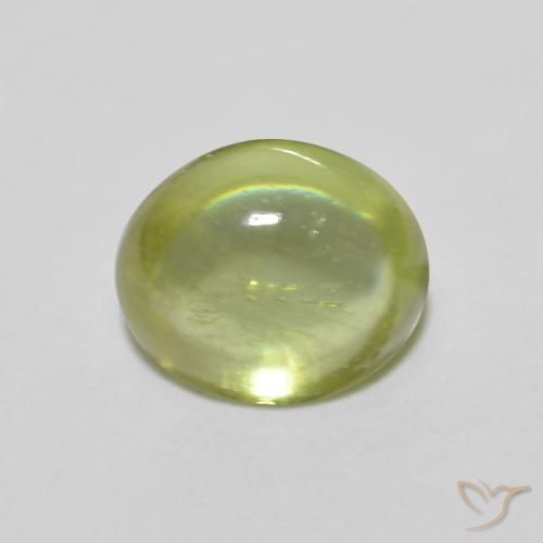 1.07ct Naturale Caldo bosco verde Sfene, Ovale, Trasparente