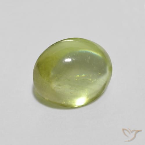 Sfene Caldo bosco verde naturale da 1.07 ct, Ovale, Trasparente