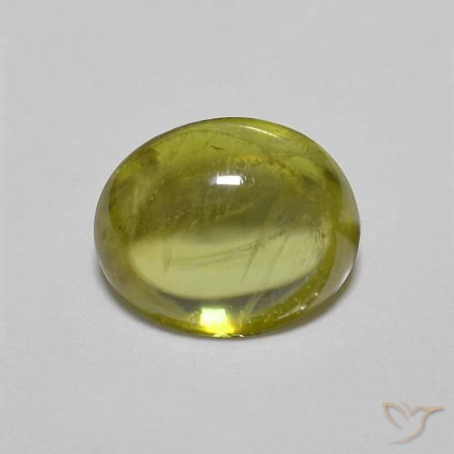 1.25ct Naturale Caldo bosco verde Sfene, Ovale, Trasparente