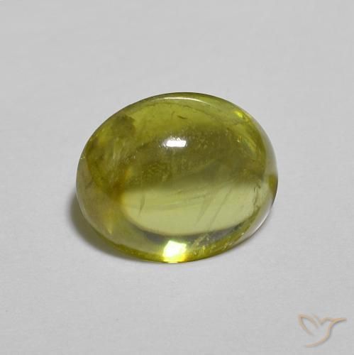 Sfene Caldo bosco verde naturale da 1.25 ct, Ovale, Trasparente