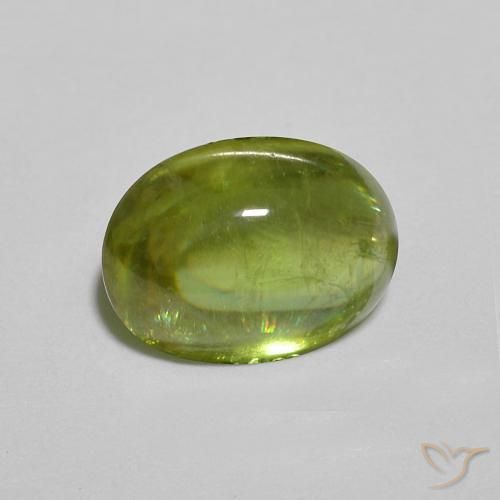 Sfene Medium Dark-Green naturale da 1.31 ct, Ovale, Trasparente