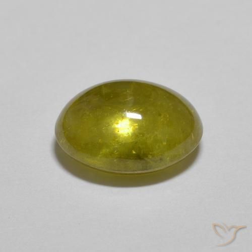 Sfene Verde giallastro naturale da 1.62 ct, Ovale, Trasparente