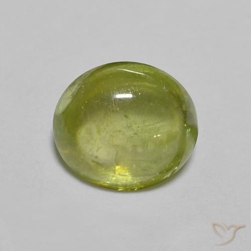 1.41ct Naturale Verde oliva Sfene, Ovale, Trasparente