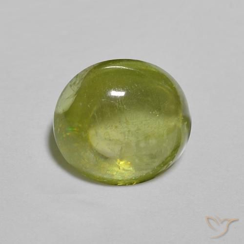 Sfene Verde oliva naturale da 1.41 ct, Ovale, Trasparente