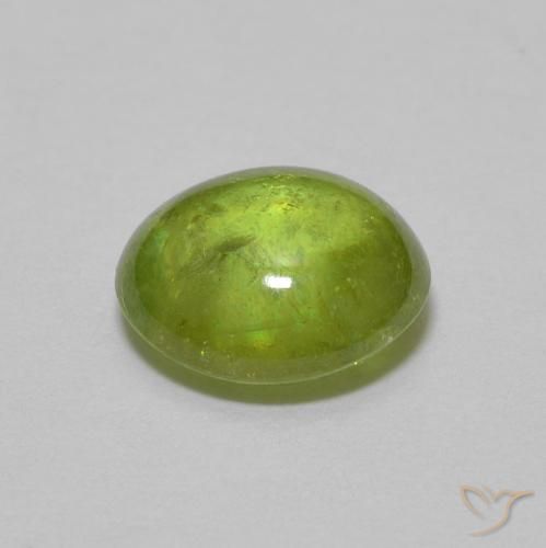 Sfene Verde oliva naturale da 1.26 ct, Ovale, Trasparente