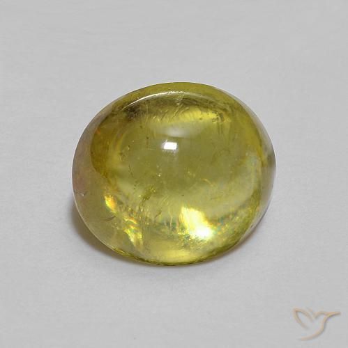 Sfene Verde giallastro naturale da 1.47 ct, Ovale, Trasparente