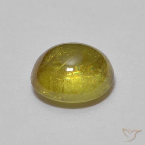 Sfene Verde giallastro naturale da 1.47 ct, Ovale, Trasparente