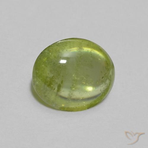 Sfene Verde oliva naturale da 1.07 ct, Ovale, Trasparente