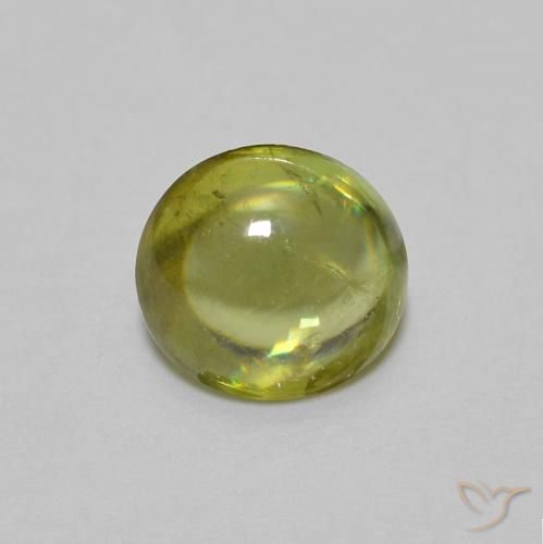 0.94ct Naturale Caldo bosco verde Sfene, Ovale, Trasparente
