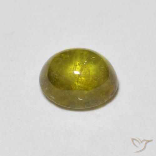 Sfene Verde caldo naturale da 0.93 ct, Ovale, Trasparente