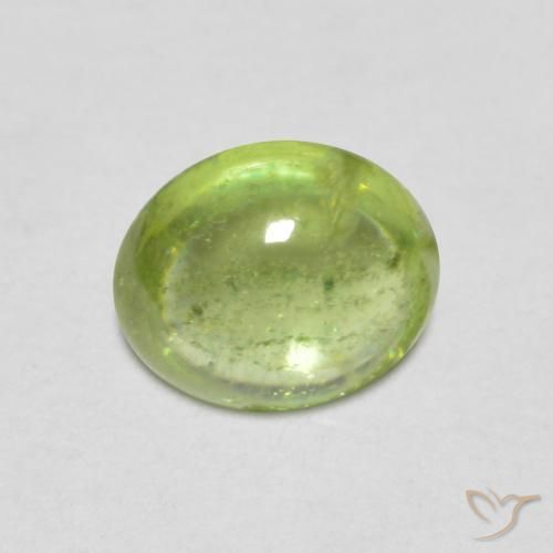 Sfene Verde chiaro e vivace naturale da 1.14 ct, Ovale, Trasparente