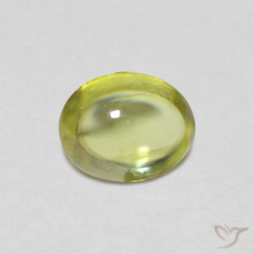 0.75ct Naturale Caldo bosco verde Sfene, Ovale, Trasparente