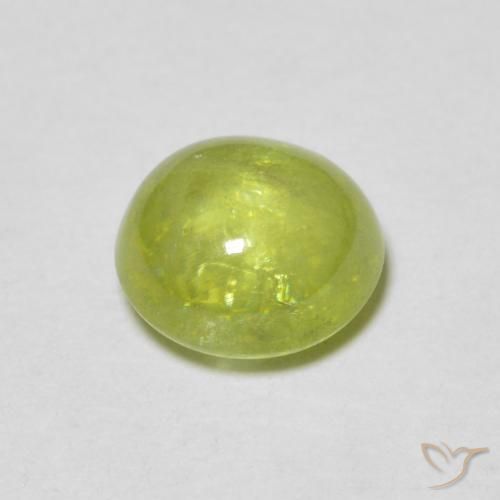 Sfene Verde oliva naturale da 1.29 ct, Ovale, Trasparente