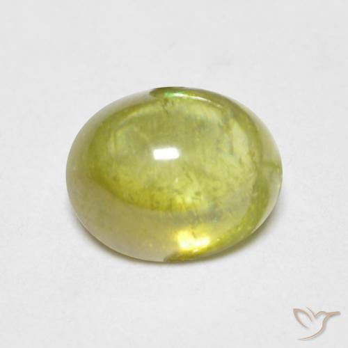 1.30ct Naturale Giallo chiaro verdastro Sfene, Ovale, Trasparente