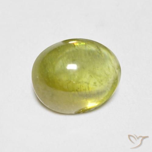 Sfene Giallo chiaro verdastro naturale da 1.30 ct, Ovale, Trasparente