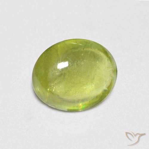 0.91ct Naturale Limone giallo Sfene, Ovale, Trasparente