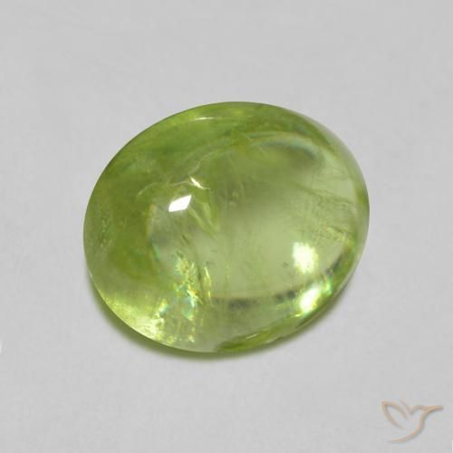 Sfene Verde chiaro e vivace naturale da 1.35 ct, Ovale, Trasparente