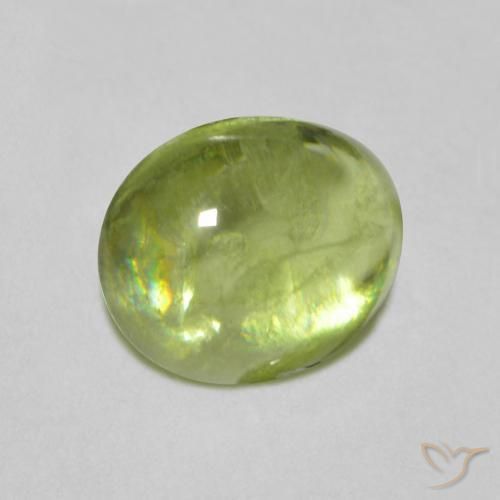 Sfene Verde chiaro e vivace naturale da 1.30 ct, Ovale, Trasparente
