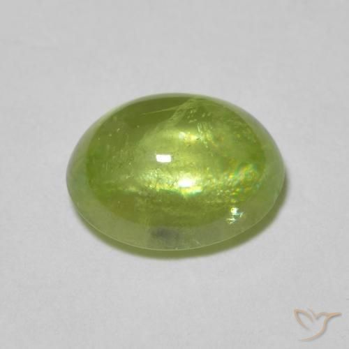 Sfene Verde chiaro e vivace naturale da 1.30 ct, Ovale, Trasparente