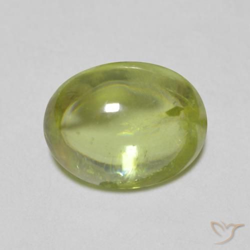 1.25ct Naturale Verde oliva Sfene, Ovale, Trasparente