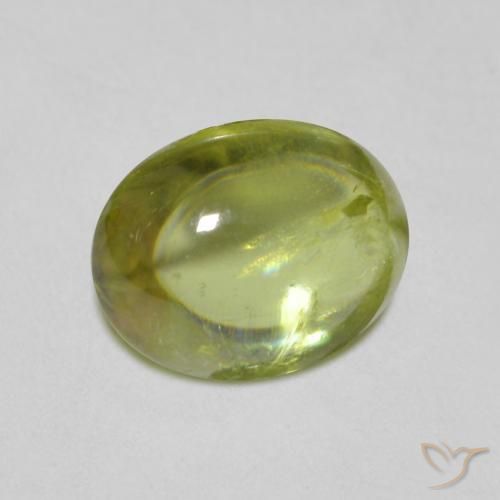 Sfene Verde oliva naturale da 1.25 ct, Ovale, Trasparente