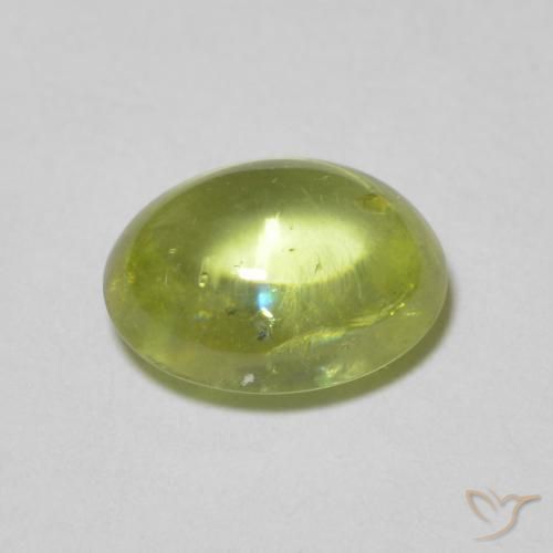 Sfene Verde oliva naturale da 1.25 ct, Ovale, Trasparente