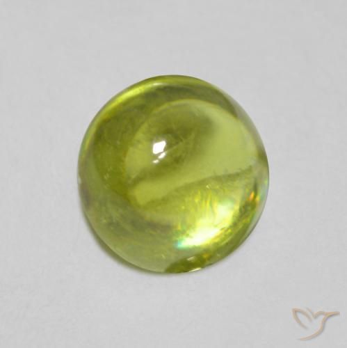 Sfene Verde oliva naturale da 1.22 ct, Rotondo, Trasparente