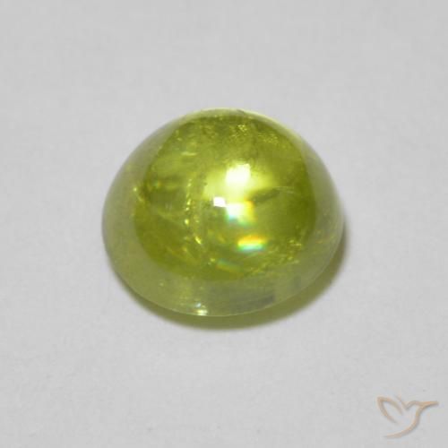 Sfene Verde oliva naturale da 1.22 ct, Rotondo, Trasparente