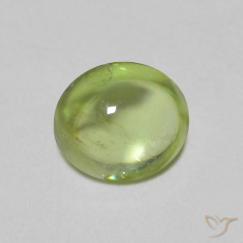 0.90ct Naturale Verde chiaro e vivace Sfene, Ovale, Trasparente