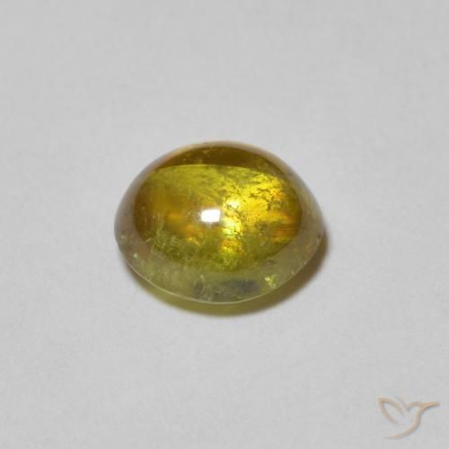 Sfene Verde caldo naturale da 1.23 ct, Ovale, Trasparente