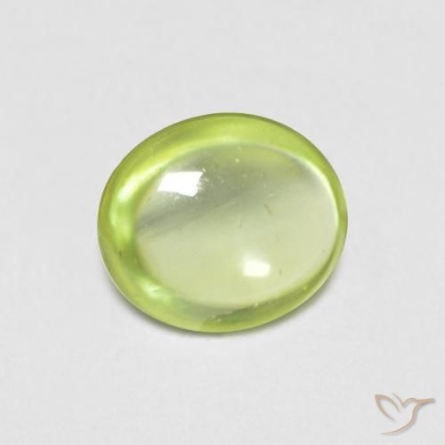 0.63ct Naturale Verde brillante Sfene, Ovale, Trasparente