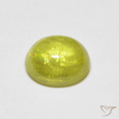 Sfene Giallo medio naturale da 1.57 ct, Ovale, Trasparente