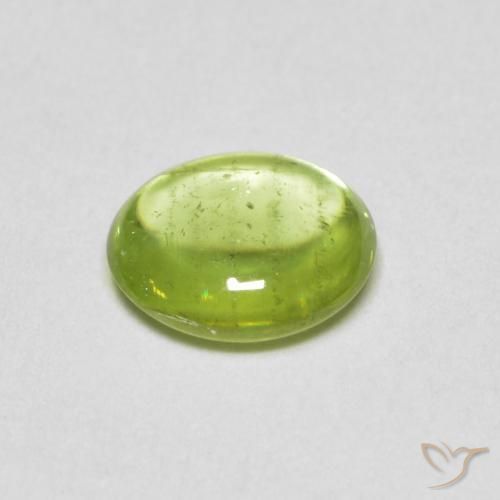 Sfene Verde lime naturale da 0.83 ct, Ovale, Trasparente