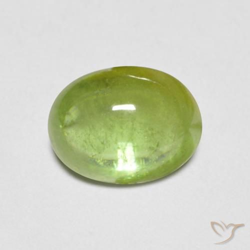 1.43ct Naturale Verde brillante Sfene, Ovale, Trasparente