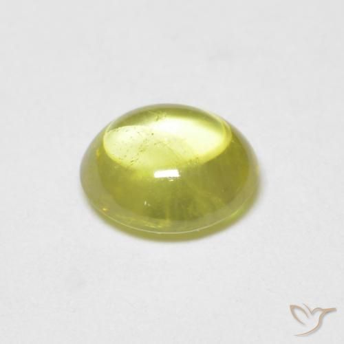 Sfene Verde lime naturale da 0.75 ct, Ovale, Trasparente