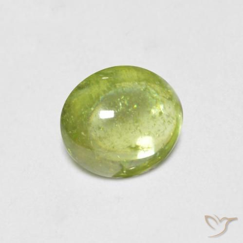 Sfene Verde brillante naturale da 0.70 ct, Ovale, Trasparente